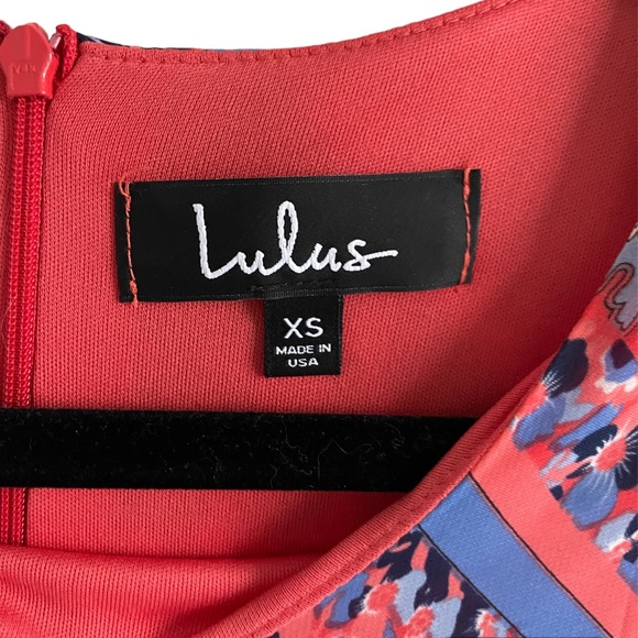 Lulu’s Sangria Coral Pink Tile Print Shift Dress - Picture 6 of 6